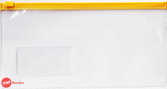[TOPBOOKS Case] Clear Transparent Plastic Pencil Case (Yellow)