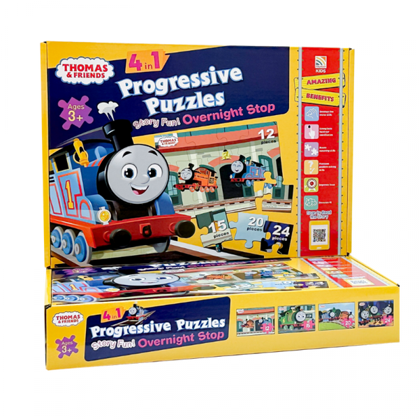 [TOPBOOKS - Pelangi Kids] Thomas & Friends 4 in 1 Progressive Puzzles: Story Fun! Overnight Stop