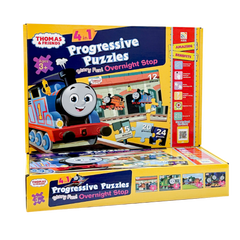 [TOPBOOKS - Pelangi Kids] Thomas & Friends 4 in 1 Progressive Puzzles: Story Fun! Overnight Stop
