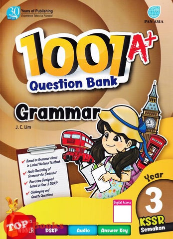 [TOPBOOKS Pan Asia] 1001 A+ Question Bank Grammar Year 3 KSSR Semakan (2023)