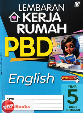 [TOPBOOKS Sasbadi] Lembaran Kerja Rumah PBD English CEFR-Aligned Year 5 KSSR Semakan (2024)