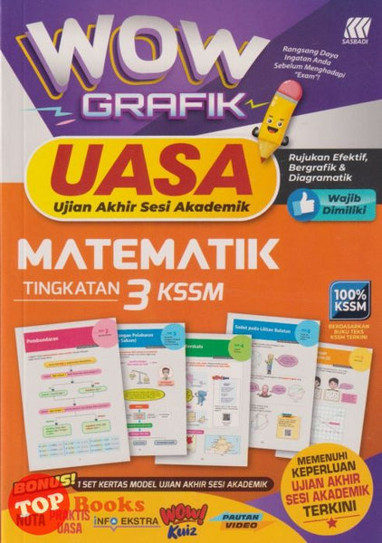 [TOPBOOKS Sasbadi] Wow Grafik UASA Matematik Tingkatan 3 KSSM (2023)