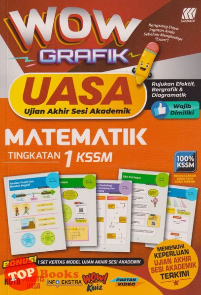 [TOPBOOKS Sasbadi] Wow Grafik UASA Matematik Tingkatan 1 KSSM (2023)