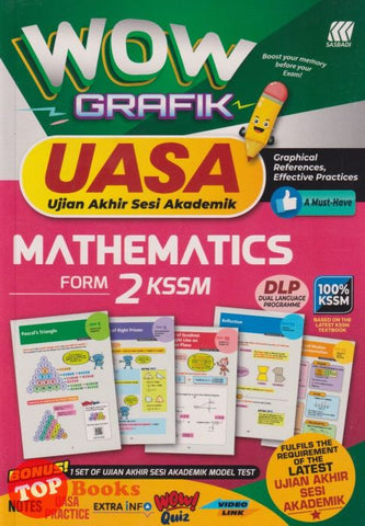 [TOPBOOKS Sasbadi] Wow Grafik UASA Mathematics DLP Form 2 KSSM (2023)