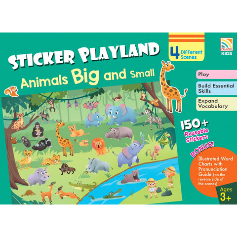 [TOPBOOKS Pelangi Kids] Sticker Playland Animals Big and Small