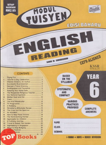 [TOPBOOKS Ilmu Didik] Modul Tuisyen Edisi Baharu English CEFR Aligned  Reading Year 6 KSSR Semakan (2026)