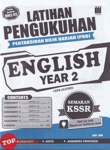 [TOPBOOKS Vision] Latihan Pengukuhan PBD English CEFR Aligned Year 2 Semakan KSSR (2027)