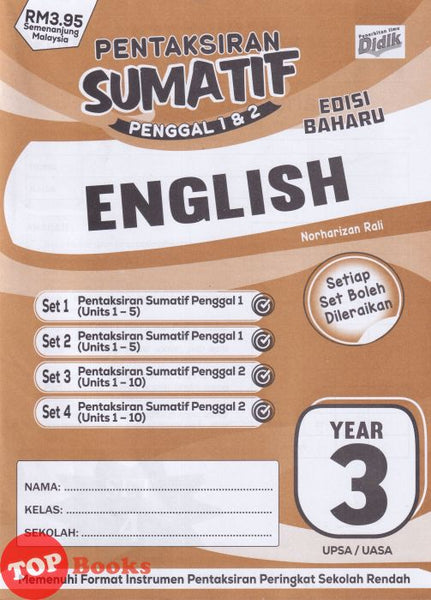 [TOPBOOKS Ilmu Didik] Pentaksiran Sumatif Penggal 1 & 2 Edisi Baharu English Tahun 3 (2026)