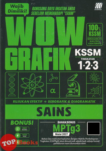 [TOPBOOKS Sasbadi] Wow Grafik UASA Sains Tingkatan 1.2.3 KSSM (2026)