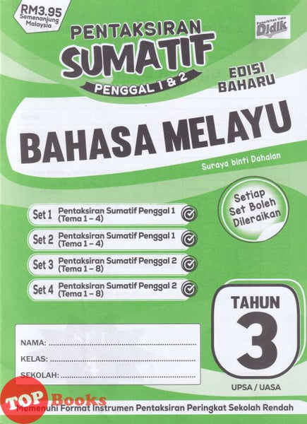 [TOPBOOKS Ilmu Didik] Pentaksiran Sumatif Penggal 1 & 2 Edisi Baharu Bahasa Melayu Tahun 3 (2026)