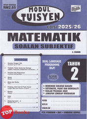 [TOPBOOKS Ilmu Didik] Modul Tuisyen Matematik Soalan Subjektif Tahun 2 KSSR Semakan DLP (2025)