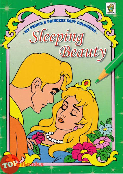 [TOPBOOKS Gururimau Kids] My Prince & Princess Copy Colouring Sleeping Beauty