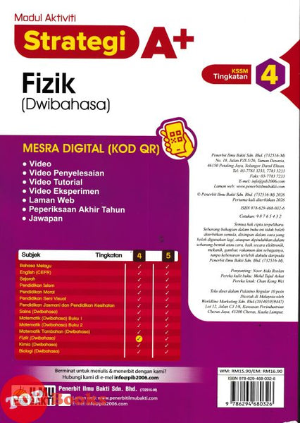 [TOPBOOKS Ilmu Bakti] Modul Aktiviti Strategi A+ Fizik Tingkatan 4 KSS