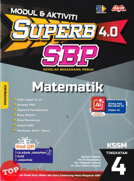 [TOPBOOKS Mahir] Modul & AKtiviti Superb 4.0 SBP Matematik Tingkatan 4 KSSM Dwibahasa (2026)