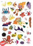 [TOPBOOKS Pelangi Kids] Sticker Play Set Play Anywhere You Like! Sea Animals Deep Sea Adventures