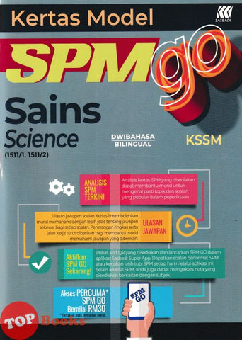 [TOPBOOKS Sasbadi] Kertas Model SPM GO Sains KSSM Dwibahasa (2024)