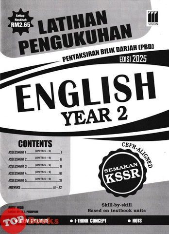 [TOPBOOKS Vision] Latihan Pengukuhan PBD English CEFR-Aligned Year 2 Semakan KSSR (2025)