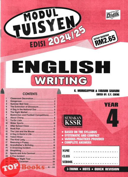 [TOPBOOKS Ilmu Didik] Modul Tuisyen English Writing Year 4 Semakan KSSR (2024)