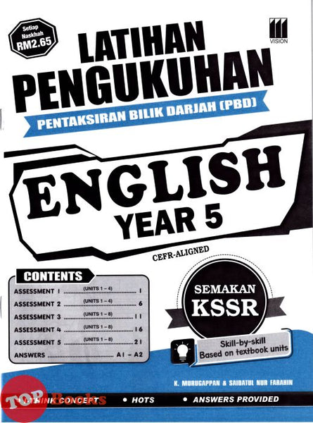 [TOPBOOKS Vision] Latihan Pengukuhan PBD English CEFR Aligned Year 5 Semakan KSSR (2027)