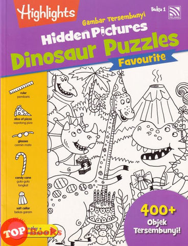 [TOPBOOKS Pelangi Kids] Highlights Gambar Tersembunyi Hidden Pictures Dinosaur Puzzles Favourite Buku 1 (English & Malay)