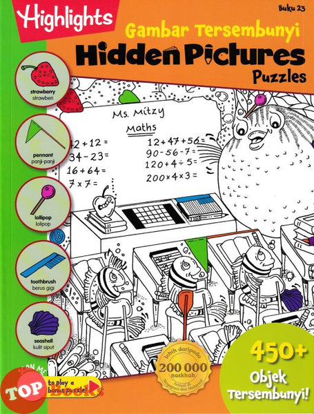 [TOPBOOKS Pelangi Kids] Highlights Gambar Tersembunyi Hidden Pictures Puzzles Buku 23 (English & Malay)