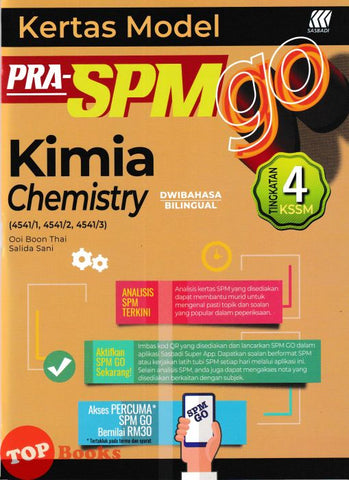 [TOPBOOKS Sasbadi] Kertas Model Pra SPM GO Kimia Tingkatan 4 KSSM Dwibahasa (2024)