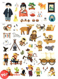 [TOPBOOKS Pelangi Kids] Sticker Play Set Play Anywhere You Like! World Cultures Around The World Adventures