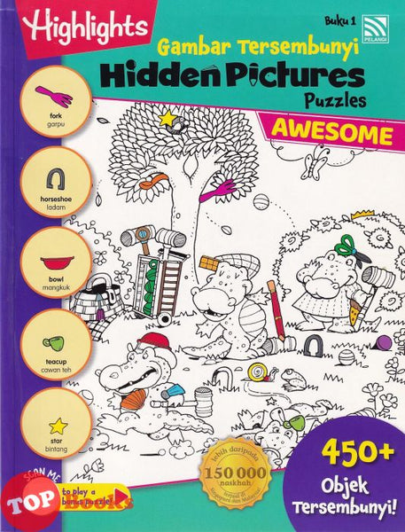 [TOPBOOKS Pelangi Kids] Highlights Gambar Tersembunyi Hidden Pictures Puzzles Awesome Buku 1 (English & Malay)