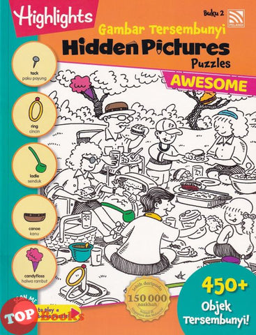 [TOPBOOKS Pelangi Kids] Highlights Gambar Tersembunyi Hidden Pictures Puzzles Awesome Buku 2 (English & Malay)