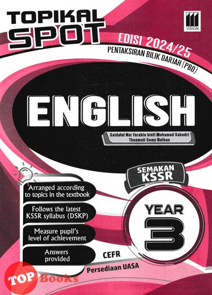 [TOPBOOKS Vision] Topikal Spot PBD UASA English Year 3 Semakan KSSR (2024)