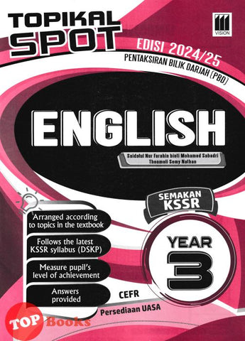 [TOPBOOKS Vision] Topikal Spot PBD UASA English Year 3 Semakan KSSR (2024)