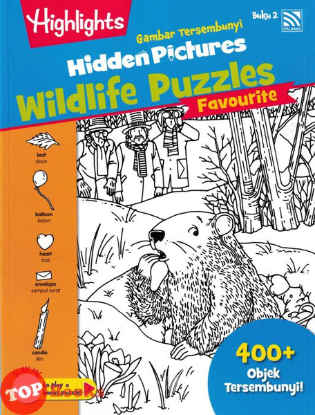 [TOPBOOKS Pelangi Kids] Highlights Gambar Tersembunyi Hidden Pictures Wildlife Puzzles Favourite Buku 2 (English & Malay)