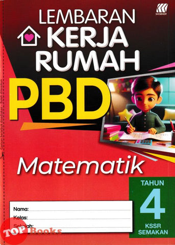 [TOPBOOKS Sasbadi] Lembaran Kerja Rumah PBD Matematik Tahun 4 KSSR Semakan (2024)