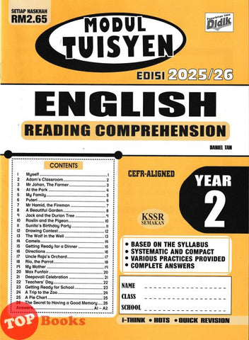 [TOPBOOKS Ilmu Didik] Modul Tuisyen English Reading Comprehension Year 2 KSSR Semakan (2025)
