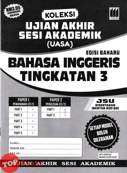 [TOPBOOKS Vision] Koleksi Ujian Akhir Sesi Akademik Bahasa Inggeris Tingkatan 3 (2026)