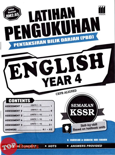 [TOPBOOKS Vision] Latihan Pengukuhan PBD English CEFR Aligned Year 4 Semakan KSSR (2027)