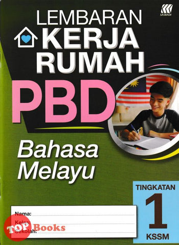 [TOPBOOKS Sasbadi] Lembaran Kerja Rumah PBD Bahasa Melayu Tingkatan 1 KSSM (2024)