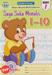[TOPBOOKS Kohwai Kids] Buku Aktiviti Prasekolah Saya Suka Menulis 1-10 Buku 1