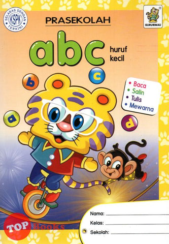 [TOPBOOKS Gururimau Kids] Prasekolah abc Huruf Kecil