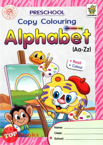 [TOPBOOKS Gururimau Kids] Preschool Copy Colouring With Colour Key Alphabet Aa Zz