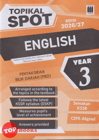 [TOPBOOKS Vision] Topikal Spot PBD English CEFR Aligned Year 3 Semakan KSSR (2026)