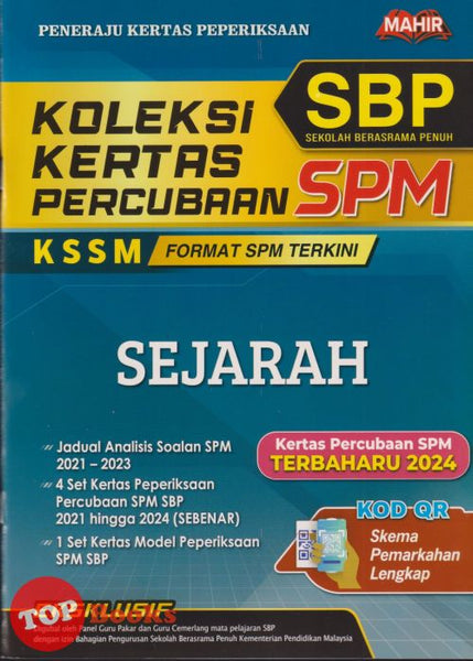 [TOPBOOKS Mahir] Koleksi Kertas Percubaan SPM SBP Sejarah KSSM (2025)