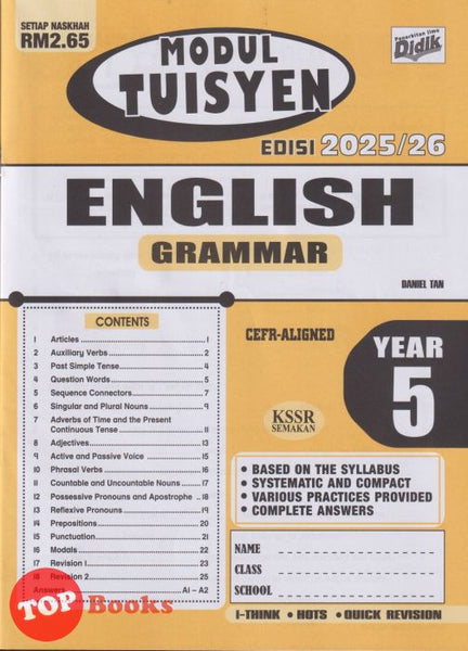[TOPBOOKS Ilmu Didik] Modul Tuisyen English Grammar Year 5 KSSR Semakan (2025)