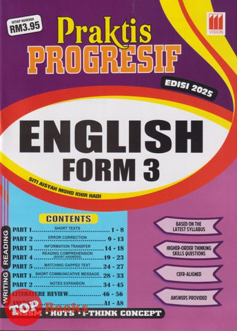 [TOPBOOKS Vision] Praktis Progresif English Form 3 KSSM (2025)