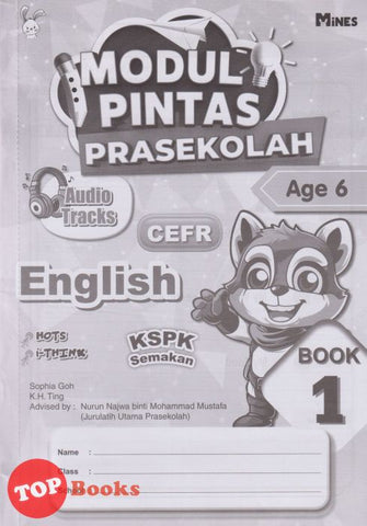 [TOPBOOKS Mines Kids] Modul Pintas Prasekolah English CEFR Age 6 Book 1 KSPK Semakan