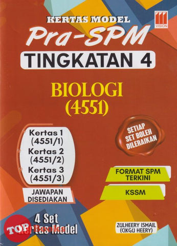 [TOPBOOKS Vision] Kertas Model Pra-SPM Biologi Tingkatan 4 KSSM Dwibahasa (2025)