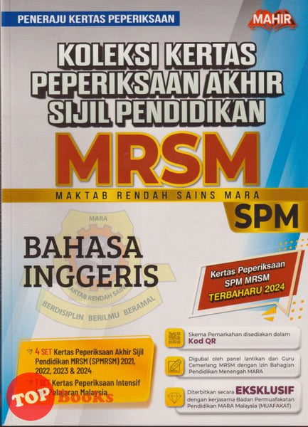 [TOPBOOKS Mahir] Koleksi Kertas Peperiksaan Akhir Sijil Pendidikan MRSM SPM Bahasa Inggeris (2025)