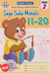 [TOPBOOKS Kohwai Kids] Buku Aktiviti Prasekolah Saya Suka Menulis 11-20 Buku 2