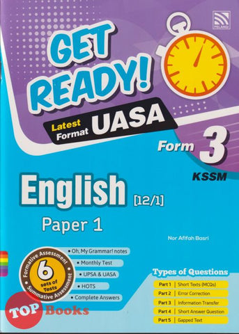 [TOPBOOKS Pelangi] Get Ready! UASA English Paper 1 Form 3 KSSM (2024)