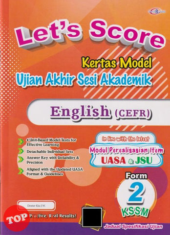 [TOPBOOKS Cemerlang] Let's Score Kertas Model UASA English CEFR Form 2 KSSM (2025)